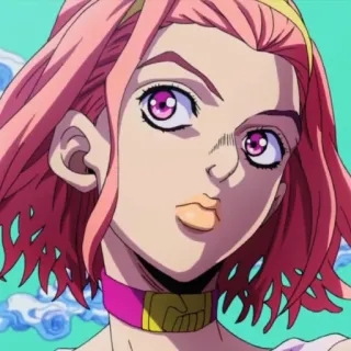 🍡 Trish Una JoJo's Bizarre Adventure Anime, Manga, Jojos bizarre Abenteuer, Trish Una, Charakter, pinke Haare, Cartoon telegram sticker