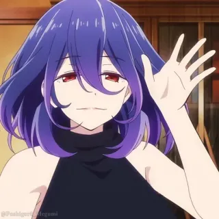🤍 Anime, Mädchen, lila Haare, Cartoon, Frau telegram sticker