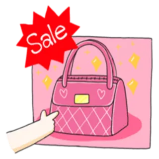 👜 Sale Soldes, Réduction, Sac à main, Rose, Mode, Shopping, Accessoire telegram sticker