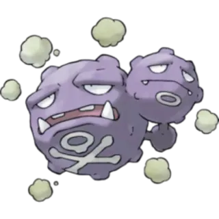 🔵 Weezing Pokémon Pokémon, Smogogo, Poison, Dessin animé, Monstre, Toxique telegram sticker