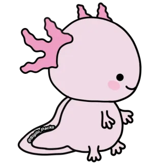 😶 ajolote, animal, rosa, lindo, kawaii, anfibio whatsapp sticker