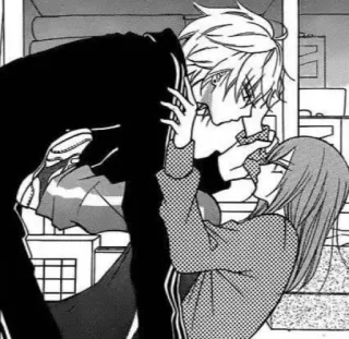 💕 Anime, Romance, Bacio, Manga, Coppia telegram sticker