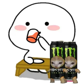 🥤 MONSTER Monster Energy, Napój energetyczny, Kot, Picie, Naklejka telegram sticker