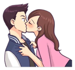 😘 beso, pareja, amor, romance telegram sticker