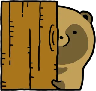 🌲 アライグマ, 木, 動物, 森, かわいい, 漫画, のぞき見, 隠れる telegram sticker