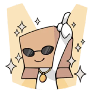 😎 character, cartoon, box head, sunglasses, sticker telegram sticker