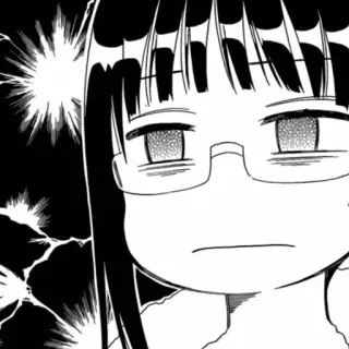 😐 anime, manga, girl, glasses, cartoon telegram sticker