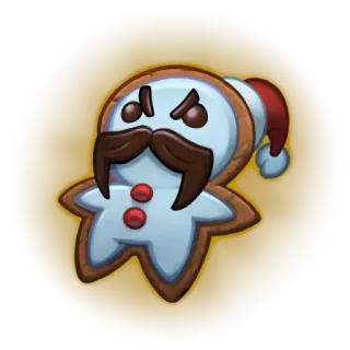 😠 gingerbread, christmas, holiday, cookie, mustache telegram sticker