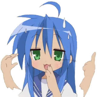 👐 anime, chica, sudando, nerviosa, linda telegram sticker