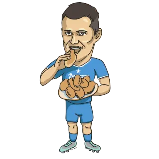 🥐 Dibujos animados, Comida, Comiendo, Deporte, Fútbol telegram sticker