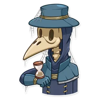 ⌛️ dokter wabah, jam pasir, kematian, kerangka, malaikat maut, halloween telegram sticker