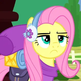 🤨 Fluttershy My Little Pony kuda, poni, sedih, kartun, hewan telegram sticker
