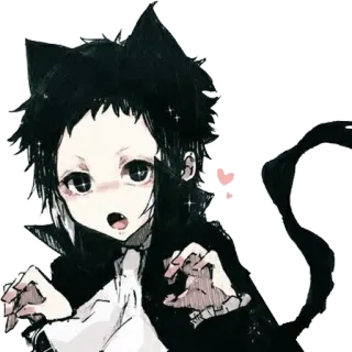 😻 Anime, Katzenohren, Süß, Kawaii, Cartoon telegram sticker