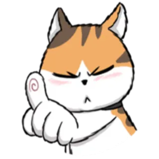 ☝️ кот, наклейка, милый, животное, эмодзи, калико telegram sticker