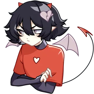 😬 anime style, heart, devil, dark aesthetic, cartoon, sticker telegram sticker