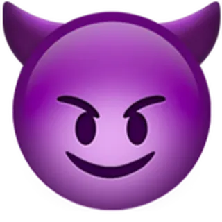 😈 악마, 이모지, 보라색, 뿔, 사악한 telegram sticker