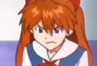 😐 Asuka Langley Soryu Neon Genesis Evangelion anime, evangelion, asuka, cartoon, character, girl telegram sticker