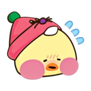 🐥 cute, cartoon, duck, chick, kawaii, sad, upset telegram sticker