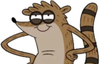 🙃 Rigby Regular Show kreskówka, Rigby, Regular Show, szop pracz, animacja telegram sticker