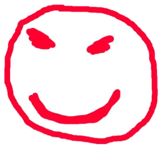 😈 emoji, smiley face, red, doodle, cartoon, drawing telegram sticker