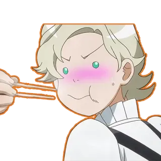 🍨 anime, cartone animato, personaggio, faccia, cibo, mangiare telegram sticker