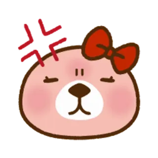 🐧 怒り, クマ, ステッカー, 可愛い, 漫画 telegram sticker