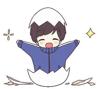 🤗 Anime, Trứng, Chibi, Dễ thương, Kawaii, Hoạt hình whatsapp sticker