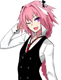😉 Astolfo Anime, Manga, Cheveux roses, Trap, Mignon telegram sticker