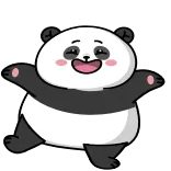 💃 แพนด้า, น่ารัก, มีความสุข, สัตว์, การ์ตูน telegram sticker
