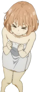 😣 anime girl, towel, cute, anime, girl, character telegram sticker