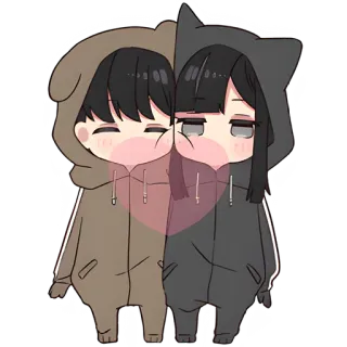 🩷 słodkie, anime, chibi, kreskówki, postacie, kawaii, miłość, serce whatsapp sticker