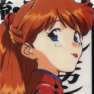 ❤️ Asuka Langley Neon Genesis Evangelion Anime, Kartun, Gadis, Rambut merah, Manga telegram sticker