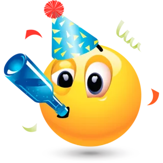 🍾 impreza, święto, buźka, nowy rok, urodziny, emoji, butelka telegram sticker
