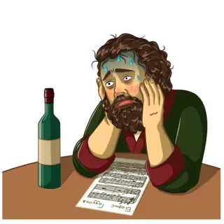😰 Boris Godunov Борис Годунов musique, compositeur, opéra, triste, stressé, bouteille whatsapp sticker