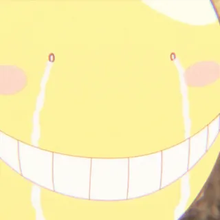 😀 Koro-sensei Assassination Classroom anime, chorando, professor, amarelo, tentáculo telegram sticker
