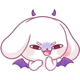 😈 cute, cartoon, devil, demon, animal, rabbit, bunny, funny telegram sticker