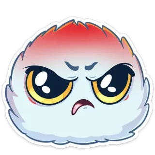 😡 生气, 可爱, 卡通, 毛茸茸, 怪物 telegram sticker