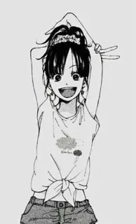 😁 manga, anime, girl, cute, kawaii, peace sign telegram sticker