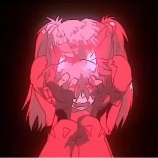 ☠ Asuka Langley Sohryu Neon Genesis Evangelion Anime, Personaje, Neon Genesis Evangelion, Asuka Langley Sohryu, Desgastado, Emocional, Rojo telegram sticker