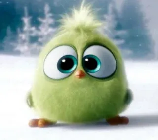 🌟 vogel, schattig, groen, cartoon, vogeljong whatsapp sticker