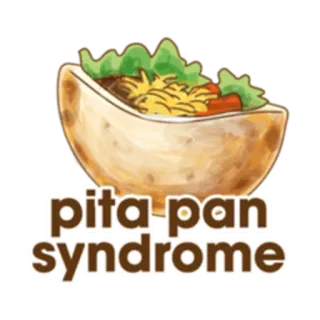 🤣 pita pan syndrome pita, pane, sindrome, cibo, taco, insalata, umorismo, cartone animato whatsapp sticker
