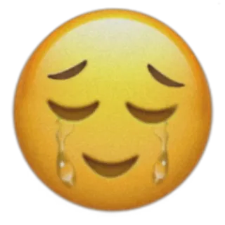 😔 อีโมจิ, ร้องไห้, เศร้า, น้ำตา, สีเหลือง whatsapp sticker