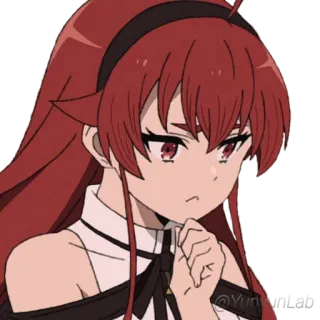 🤔 애니메이션, 여자, 빨간 머리, 만화 telegram sticker