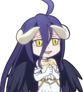 😈 Albedo Overlord anime, manga, overlord, albedo, fantasy telegram sticker