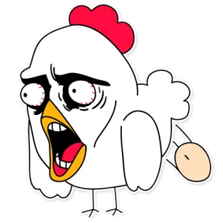 🐔 Huhn, Cartoon, Lustig, Used-Look, Tier telegram sticker