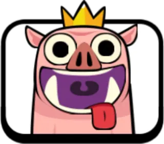 😛 dessin animé, cochon, couronne, animal, jeu telegram sticker