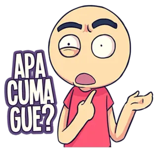 😨 APA CUMA GUE? Personagem, Desenho animado, Expressão, Confuso telegram sticker
