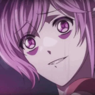 🧸 anime, manga, pink hair, creepy, face telegram sticker