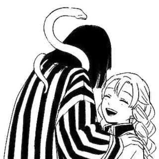 😄 Anime, Manga, Personaggi, Sorridendo, Serpente telegram sticker