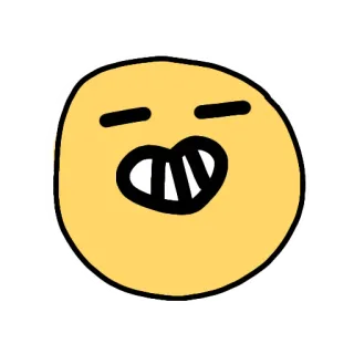 😁 表情符号, 黄色, 卡通, 脸, 表情, 搞笑 telegram sticker